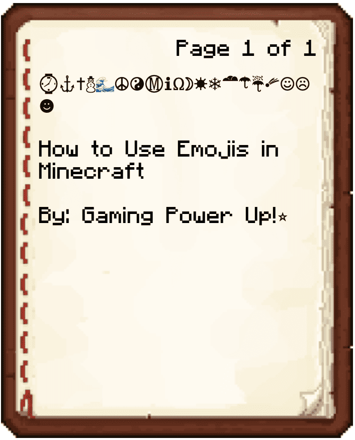 how to use emojis in Minecraft example