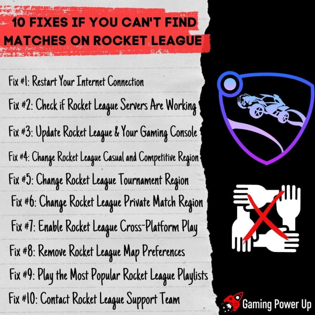 10 Fixes If You Can't Find Matches on Rocket League
