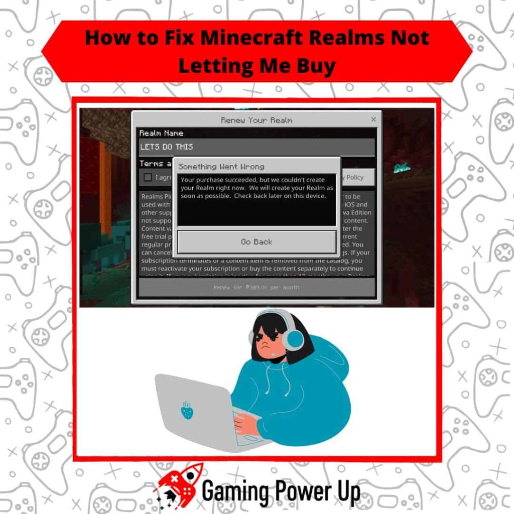 how to fix Minecraft Realms not letting me buy